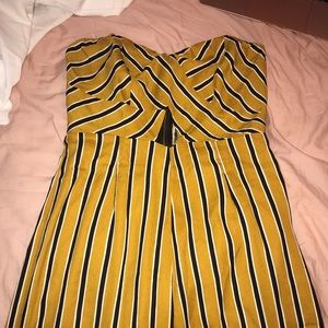 yellow striped jumpsuit